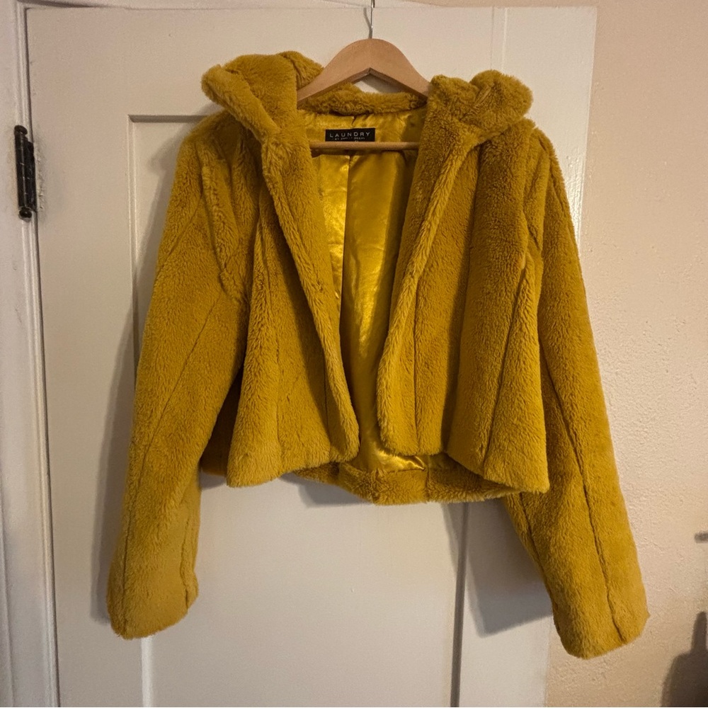 Laundry By Shelli Segal Golden Faux Fur Jacket